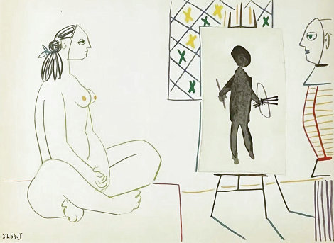From Human Comedy Verve 29-30: Artist and Model 1954 HS Limited Edition Print - Pablo Picasso