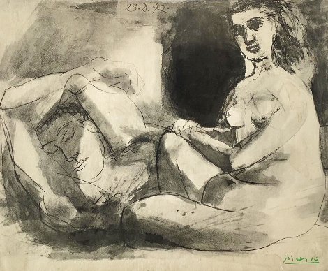 Homme Couche et Femme Assise 1967 Limited Edition Print - Pablo Picasso