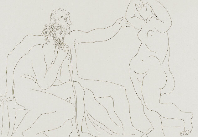 Vollard Suite: Deux Sculpteurs Devant Une Statue 1931 HS Limited Edition Print by Pablo Picasso