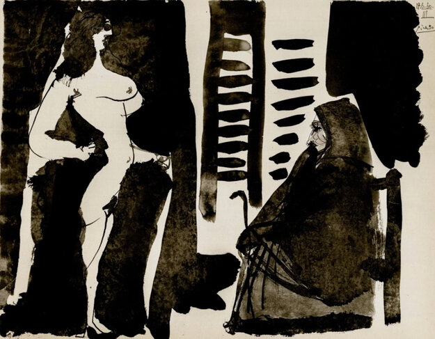 Fille Nue et Vieille Femme 1960 HS Limited Edition Print - Pablo Picasso