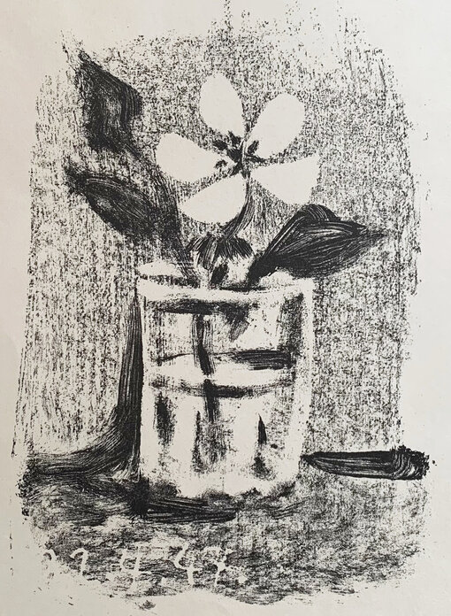 Fleurs Dans Un Verre HC 1947 HS by Pablo Picasso