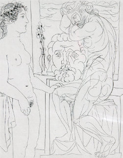 Modele nu et Sculptures Bloch 185 1933 HS Limited Edition Print - Pablo Picasso Modele nu et Sculptures Bloch 185 1933 HS Limited Edition Print - Pablo Picasso