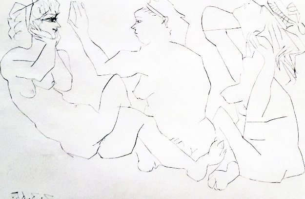 Trois Femmes Bloch 1206 1965 Limited Edition Print by Pablo Picasso Trois Femmes Bloch 1206 1965 Limited Edition Print by Pablo Picasso