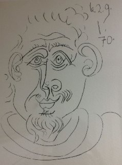 Portrait D\'homme Barbu 1970 Limited Edition Print - Pablo Picasso Portrait D\'homme Barbu 1970 Limited Edition Print - Pablo Picasso