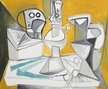 Tete De Morte, Lampe Cruches Et Poireaux Limited Edition Print - Picasso Estate Signed Editions Tete De Morte, Lampe Cruches Et Poireaux Limited Edition Print - Picasso Estate Signed Editions