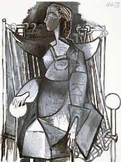 Femme Assise Dans Un Fauteuil Tresse Limited Edition Print - Picasso Estate Signed Editions Femme Assise Dans Un Fauteuil Tresse Limited Edition Print - Picasso Estate Signed Editions