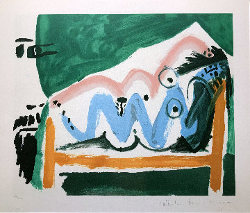 Ne Allongee Et Tete D'homme De Profil Limited Edition Print - Picasso Estate Signed Editions Ne Allongee Et Tete D'homme De Profil Limited Edition Print - Picasso Estate Signed Editions