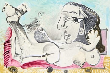 Femme Couchee a l'Oiseau Limited Edition Print - Picasso Estate Signed Editions Femme Couchee a l'Oiseau Limited Edition Print - Picasso Estate Signed Editions