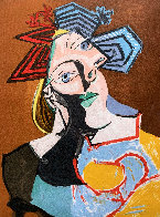 Femme Accoudee, Au Drapeau Bleu Et Rouge Limited Edition Print by  Picasso Estate Signed Editions - 6