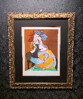 Femme Accoudee, Au Drapeau Bleu Et Rouge Limited Edition Print by  Picasso Estate Signed Editions - 4