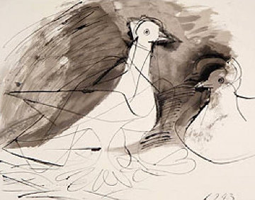 Pigeons Limited Edition Print - Picasso Estate Signed Editions Pigeons Limited Edition Print - Picasso Estate Signed Editions