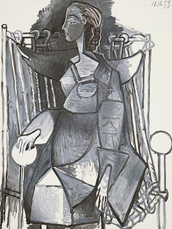 Femme Assise Dans Un Fauteuil Tresse Limited Edition Print -  Picasso Estate Signed Editions