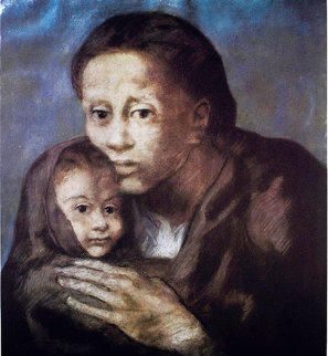 Mere Et Enfant Au Fichu 1963 Limited Edition Print - Picasso Estate Signed Editions Mere Et Enfant Au Fichu 1963 Limited Edition Print - Picasso Estate Signed Editions