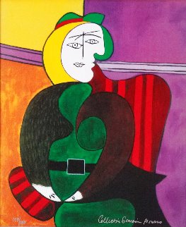 Woman in Red Armchair Limited Edition Print - Picasso Estate Signed Editions Woman in Red Armchair Limited Edition Print - Picasso Estate Signed Editions