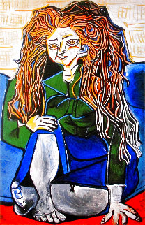 Woman Sitting Cross Legged Limited Edition Print -  Picasso Estate Signed Editions