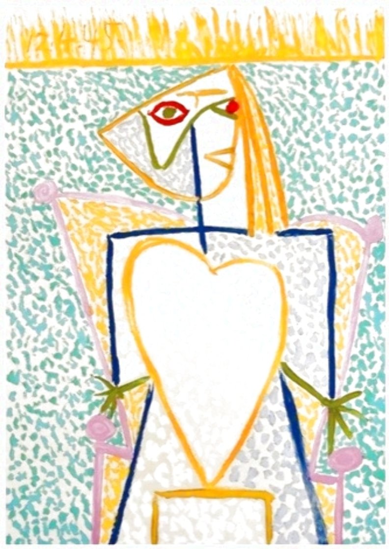 Femme Au Buste En Coeur 1982 Limited Edition Print by  Picasso Estate Signed Editions