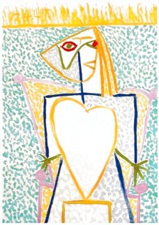 Femme Au Buste En Coeur 1982 Limited Edition Print -  Picasso Estate Signed Editions