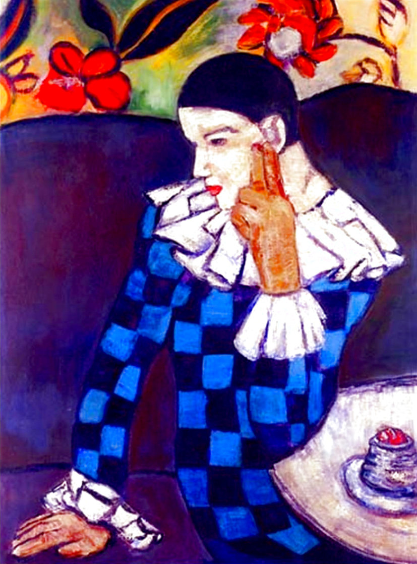 Harlequin Leaning on His Elbow Limited Edition Print by  Picasso Estate Signed Editions