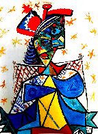 Seated Woman with Red and Blue Hat  Limited Edition Print by  Picasso Estate Signed Editions - 2