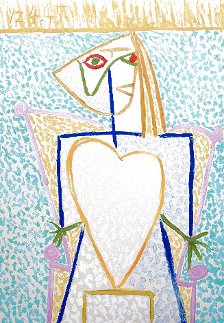 Femme au Buste en Coeur 1982 Limited Edition Print -  Picasso Estate Signed Editions