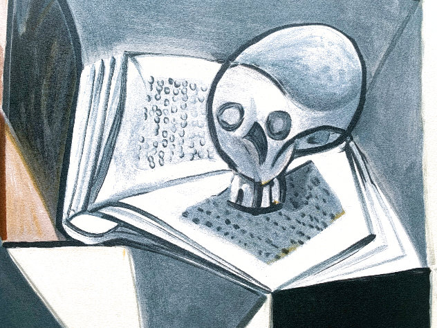 Tete de Mort et Livre 1979 Limited Edition Print by Picasso Estate Signed Editions Tete de Mort et Livre 1979 Limited Edition Print by Picasso Estate Signed Editions
