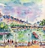 LA Institut Vu Du Pont Neuf Paris Watercolor 2007 19x19 Watercolor by Jean Claude Picot - 0