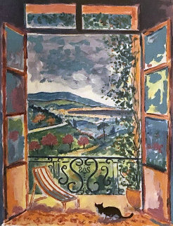 Le Chat Sur Le Balcon 2000 Limited Edition Print - Jean Claude Picot Le Chat Sur Le Balcon 2000 Limited Edition Print - Jean Claude Picot