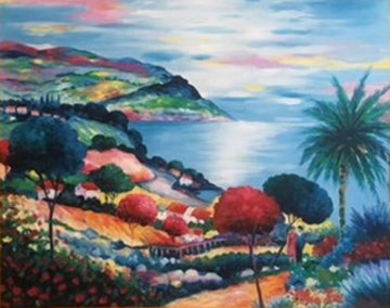 Le Bale De Theoule De Printemps 31x25 Original Painting - Jean Claude Picot Le Bale De Theoule De Printemps 31x25 Original Painting - Jean Claude Picot