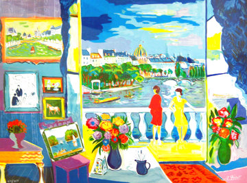 Deux Femme Au Balcon 1992 Limited Edition Print - Jean Claude Picot Deux Femme Au Balcon 1992 Limited Edition Print - Jean Claude Picot