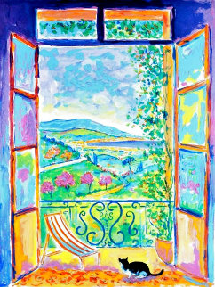 Le Chat Sur Le Balcon EA 2000 Limited Edition Print - Jean Claude Picot Le Chat Sur Le Balcon EA 2000 Limited Edition Print - Jean Claude Picot