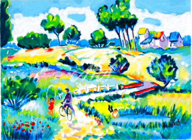 West Coast - Cycliste Dans Le Chemin EA 1995 - France Limited Edition Print by Jean Claude Picot