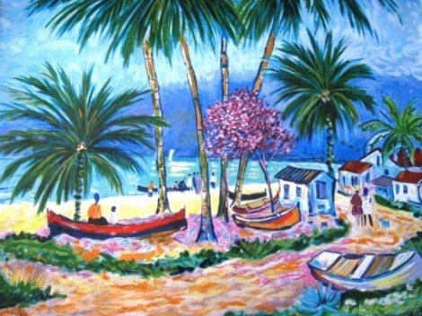 Barques De Peche En Guadeloupe 1999 Limited Edition Print - Jean Claude Picot