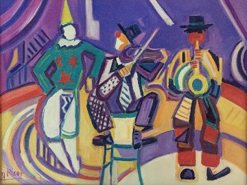 Le Cirque Medrano 21x18 Original Painting - Jean Claude Picot Le Cirque Medrano 21x18 Original Painting - Jean Claude Picot