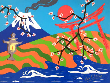 Oh Japan, Land of Beauty 24x32 Works on Paper (not prints) - Pierre Matisse Oh Japan, Land of Beauty 24x32 Works on Paper (not prints) - Pierre Matisse