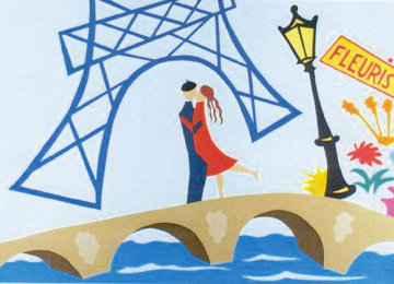 Paris Rendezvouz Huge 36x50 Limited Edition Print - Pierre Matisse Paris Rendezvouz Huge 36x50 Limited Edition Print - Pierre Matisse