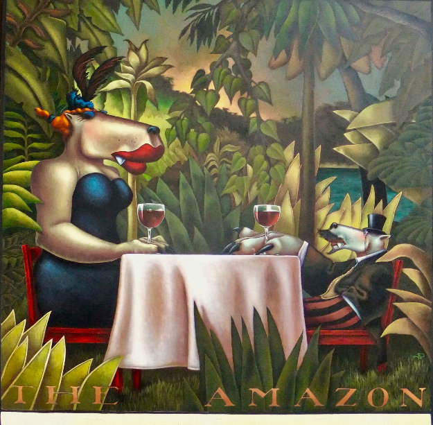 Amazon Oil on Canvas 60x60 Huge Original Painting - Markus Pierson