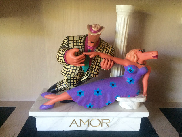 Amor Wood Sculpture 1990 20 in Sculpture by Markus Pierson