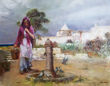 Fountain 35x45 Super Huge Original Painting - Pino Fountain 35x45 Super Huge Original Painting - Pino