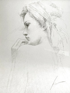 Untitled Portrait of a Woman 29x25 Drawing -  Pino