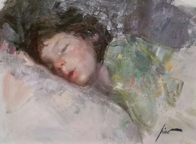 Sleeping Child 26x30 Original Painting by  Pino