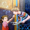 Blowing Bubbles 2011 35x35 Original Painting by Pino - 0 Blowing Bubbles 2011 35x35 Original Painting by Pino - 0
