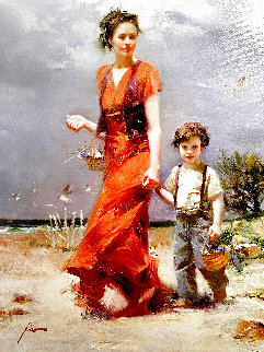 A Day at the Beach AP Embellished - Huge Limited Edition Print - Pino A Day at the Beach AP Embellished - Huge Limited Edition Print - Pino
