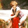 Whispering Heart 2003 - Huge - Framed Giclee on Canvas 44x44 Limited Edition Print by  Pino - 0
