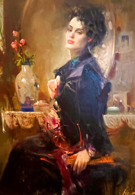 Irene - Framed Oil on Canvas Original Painting by  Pino
