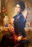Irene - Framed Oil on Canvas Original Painting by  Pino - 0