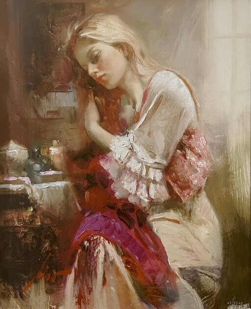 Love AP - Framed Embellished Giclee on Canvas by  Pino