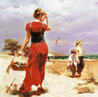 Seaside Gathering  AP - Embellished 2008 Giclee on Canvas Limited Edition Print by  Pino - 0