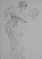Flamenco Dancer Drawing 2010 30x26 Drawing by Pino - 1 Flamenco Dancer Drawing 2010 30x26 Drawing by Pino - 1