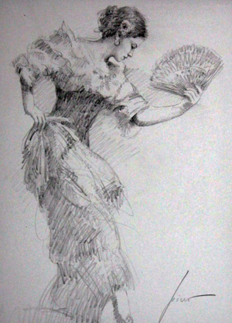 Flamenco Dancer Drawing 2010 30x26 Drawing by Pino Flamenco Dancer Drawing 2010 30x26 Drawing by Pino