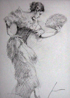 Flamenco Dancer Drawing 2010 30x26 Drawing -  Pino